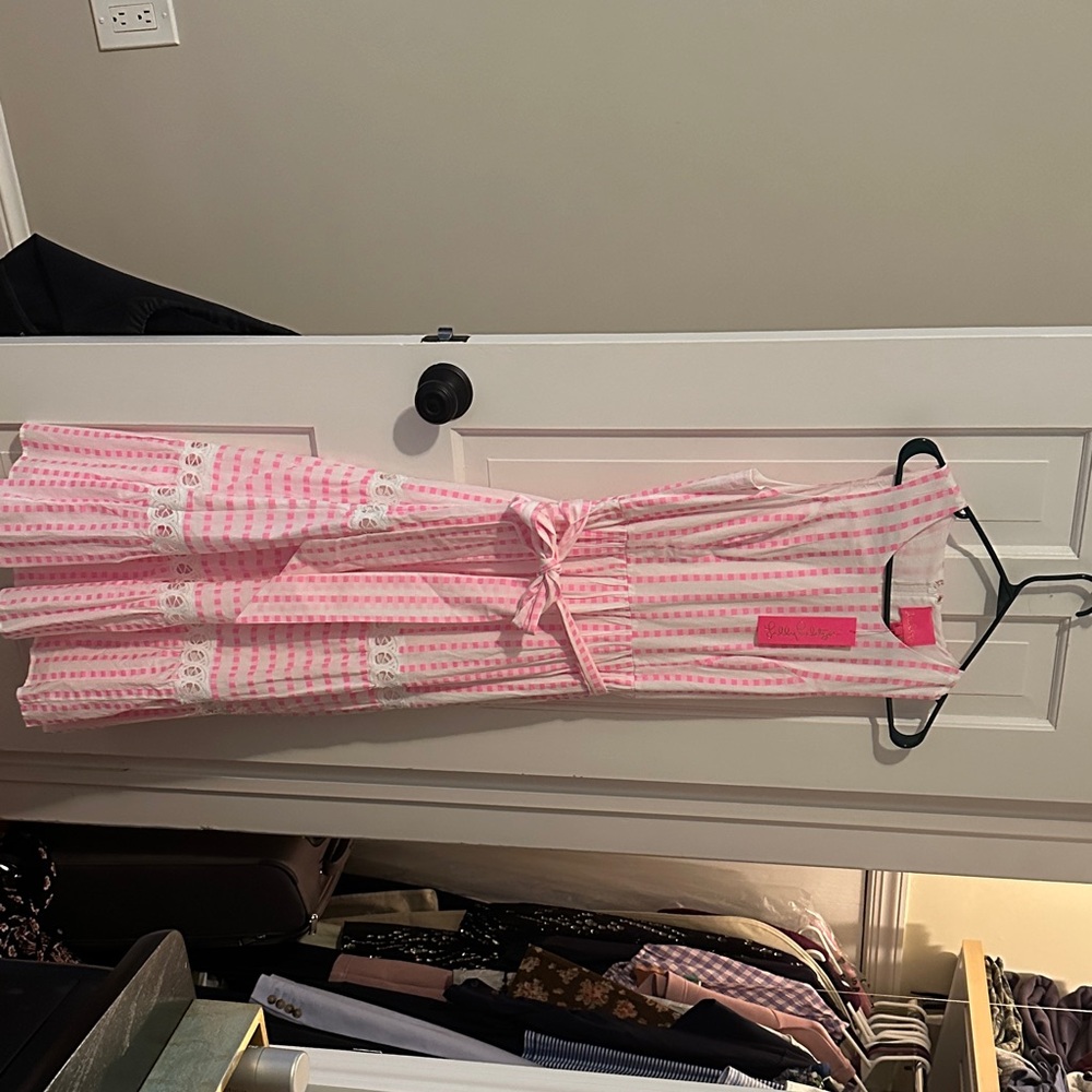 NWT Lilly Pulitzer Pink and White Midi Dress